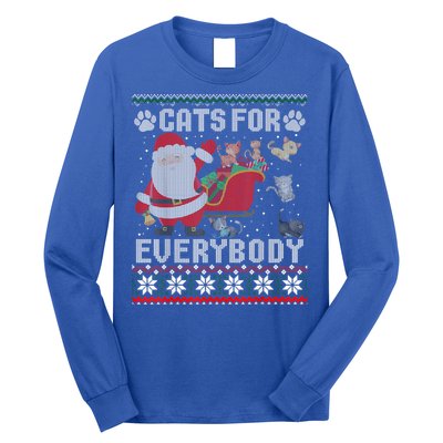 Christmas Cats For Everybody Ugly Funny Cute Great Gift Long Sleeve Shirt