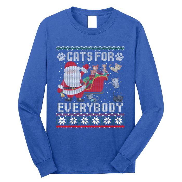 Christmas Cats For Everybody Ugly Funny Cute Great Gift Long Sleeve Shirt