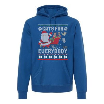 Christmas Cats For Everybody Ugly Funny Cute Great Gift Premium Hoodie