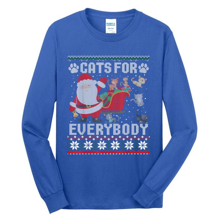 Christmas Cats For Everybody Ugly Funny Cute Great Gift Tall Long Sleeve T-Shirt