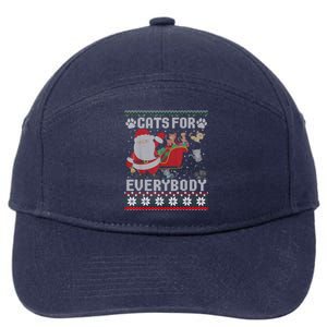 Christmas Cats For Everybody Ugly Funny Cute Great Gift 7-Panel Snapback Hat