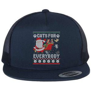 Christmas Cats For Everybody Ugly Funny Cute Great Gift Flat Bill Trucker Hat