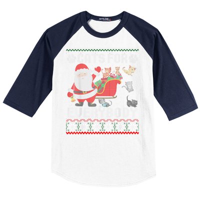 Christmas Cats For Everybody Ugly Funny Cute Great Gift Baseball Sleeve Shirt