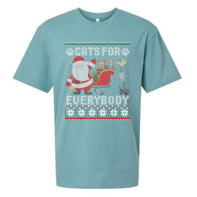 Christmas Cats For Everybody Ugly Funny Cute Great Gift Sueded Cloud Jersey T-Shirt