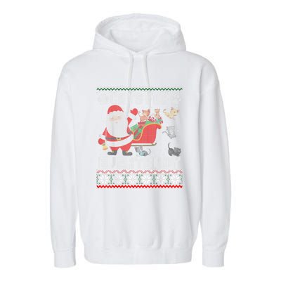 Christmas Cats For Everybody Ugly Funny Cute Great Gift Garment-Dyed Fleece Hoodie