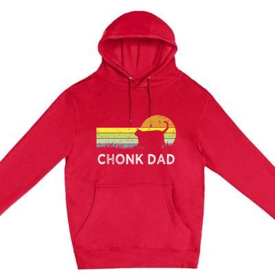 Chonk Cat Funny Cat Dad Meme Fluffiest Kitty Premium Pullover Hoodie