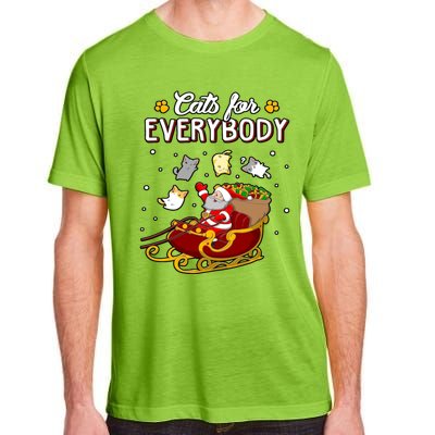 Christmas Cats For Everyone Santa Loves Cats Too Merry Xmas Gift Adult ChromaSoft Performance T-Shirt