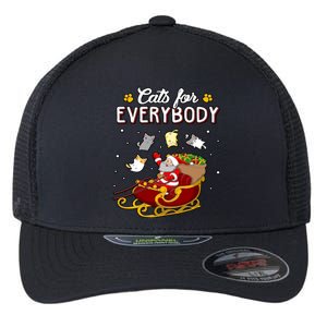 Christmas Cats For Everyone Santa Loves Cats Too Merry Xmas Gift Flexfit Unipanel Trucker Cap