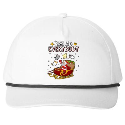 Christmas Cats For Everyone Santa Loves Cats Too Merry Xmas Gift Snapback Five-Panel Rope Hat