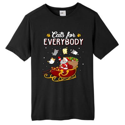 Christmas Cats For Everyone Santa Loves Cats Too Merry Xmas Gift Tall Fusion ChromaSoft Performance T-Shirt