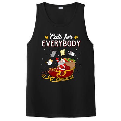 Christmas Cats For Everyone Santa Loves Cats Too Merry Xmas Gift PosiCharge Competitor Tank