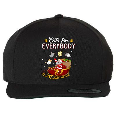 Christmas Cats For Everyone Santa Loves Cats Too Merry Xmas Gift Wool Snapback Cap