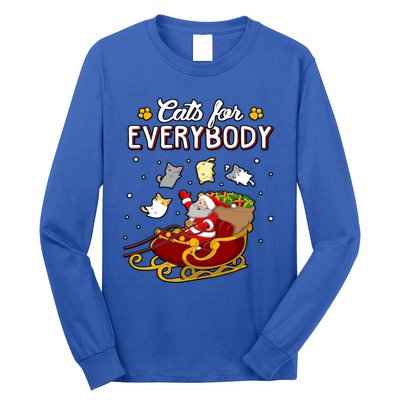 Christmas Cats For Everyone Santa Loves Cats Too Merry Xmas Gift Long Sleeve Shirt