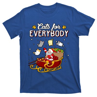 Christmas Cats For Everyone Santa Loves Cats Too Merry Xmas Gift T-Shirt