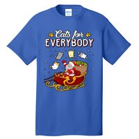 Christmas Cats For Everyone Santa Loves Cats Too Merry Xmas Gift Tall T-Shirt