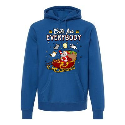 Christmas Cats For Everyone Santa Loves Cats Too Merry Xmas Gift Premium Hoodie