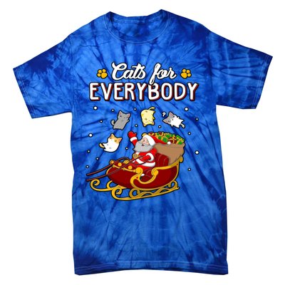 Christmas Cats For Everyone Santa Loves Cats Too Merry Xmas Gift Tie-Dye T-Shirt