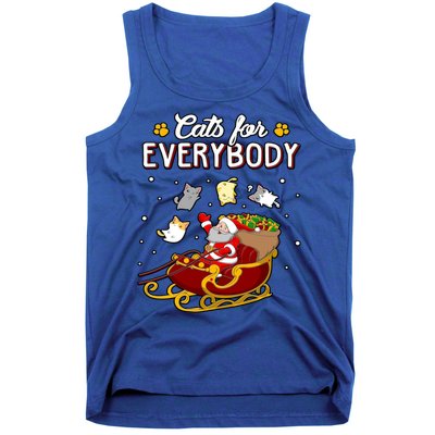 Christmas Cats For Everyone Santa Loves Cats Too Merry Xmas Gift Tank Top