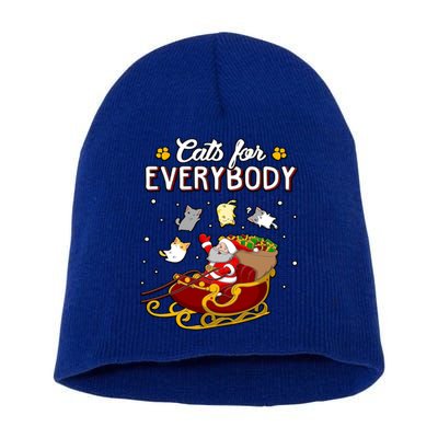 Christmas Cats For Everyone Santa Loves Cats Too Merry Xmas Gift Short Acrylic Beanie