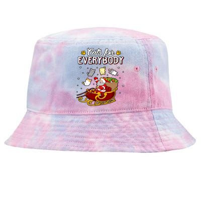 Christmas Cats For Everyone Santa Loves Cats Too Merry Xmas Gift Tie-Dyed Bucket Hat