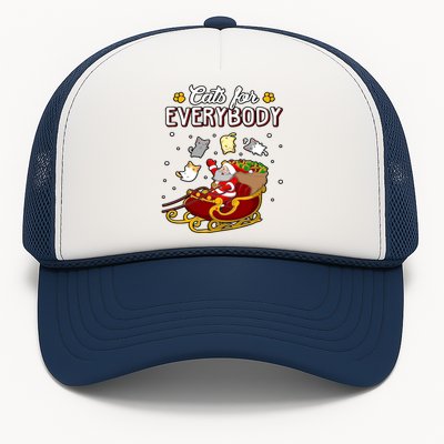 Christmas Cats For Everyone Santa Loves Cats Too Merry Xmas Gift Trucker Hat