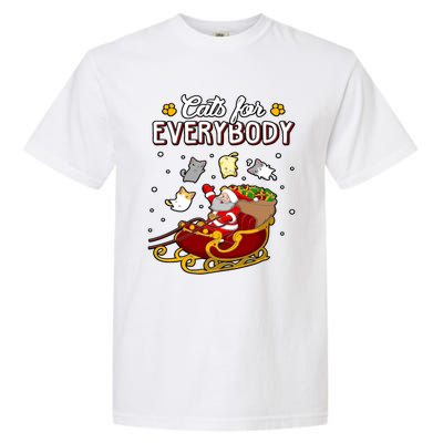 Christmas Cats For Everyone Santa Loves Cats Too Merry Xmas Gift Garment-Dyed Heavyweight T-Shirt