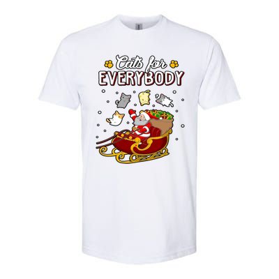 Christmas Cats For Everyone Santa Loves Cats Too Merry Xmas Gift Softstyle CVC T-Shirt