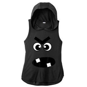 Creepy Carrots Face Halloween Costume Ladies PosiCharge Tri-Blend Wicking Draft Hoodie Tank