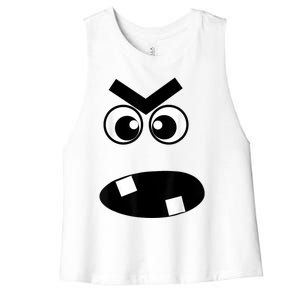 Creepy Carrots Face Halloween Costume Women's Racerback Cropped Tank