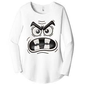 Creepy Carrots Face Halloween Funny Costume Women's Perfect Tri Tunic Long Sleeve Shirt