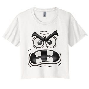 Creepy Carrots Face Halloween Funny Costume Women's Crop Top Tee