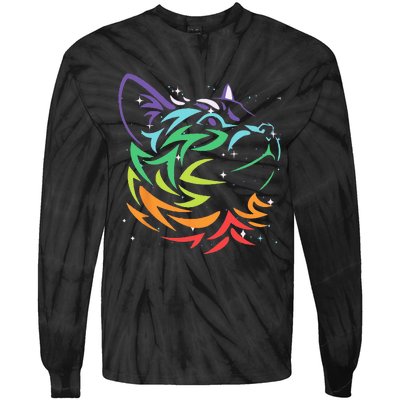 Cat colors for cat lovers Cat Tie-Dye Long Sleeve Shirt