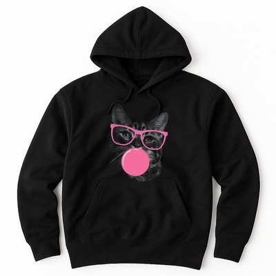 Cute Cat Face Eating Gum And Makes A Bubble Funny Cat Hoodie