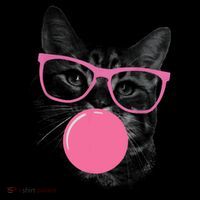 Cute Cat Face Eating Gum And Makes A Bubble Funny Cat Bucket Hat