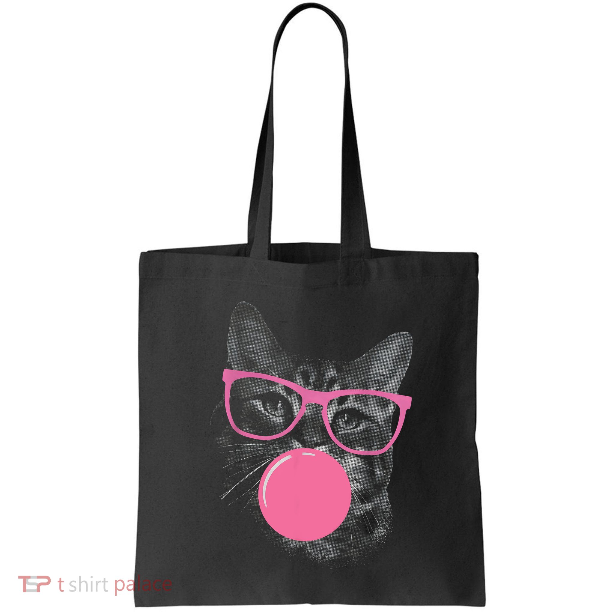 Cute Cat Face Eating Gum And Makes A Bubble Funny Cat Bag
