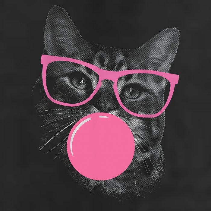Cute Cat Face Eating Gum And Makes A Bubble Funny Cat Tumbler