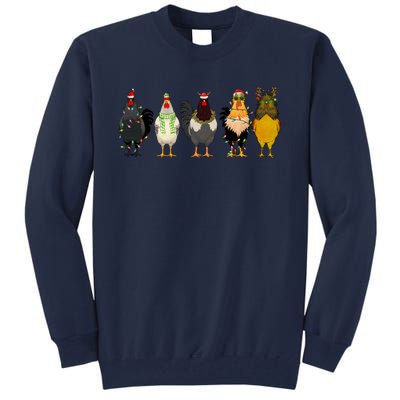 Christmas Chicken Farm Animal Funny Holiday Season Tall Sweatshirt