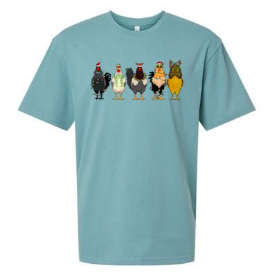 Christmas Chicken Farm Animal Funny Holiday Season Sueded Cloud Jersey T-Shirt