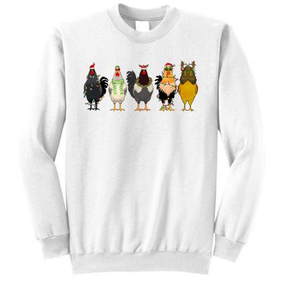 Christmas Chicken Farm Animal Funny Holiday Season Sweatshirt