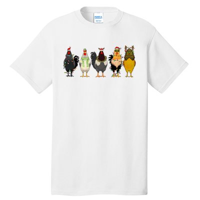 Christmas Chicken Farm Animal Funny Holiday Season Tall T-Shirt