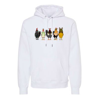 Christmas Chicken Farm Animal Funny Holiday Season Premium Hoodie