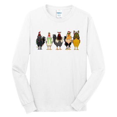 Christmas Chicken Farm Animal Funny Holiday Season Tall Long Sleeve T-Shirt