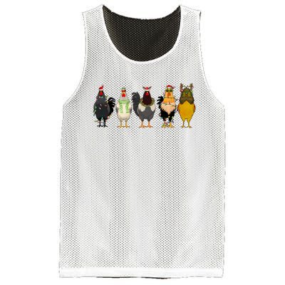 Christmas Chicken Farm Animal Funny Holiday Season Mesh Reversible Basketball Jersey Tank