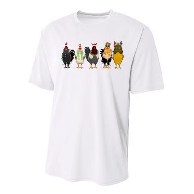 Christmas Chicken Farm Animal Funny Holiday Season Performance Sprint T-Shirt