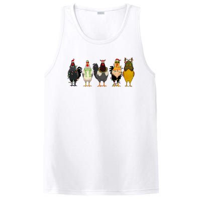 Christmas Chicken Farm Animal Funny Holiday Season PosiCharge Competitor Tank