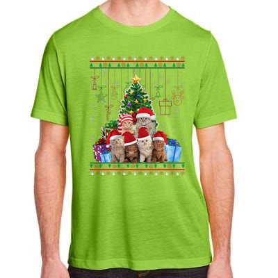 Cat Christmas Funny Ugly Merry Gift Adult ChromaSoft Performance T-Shirt