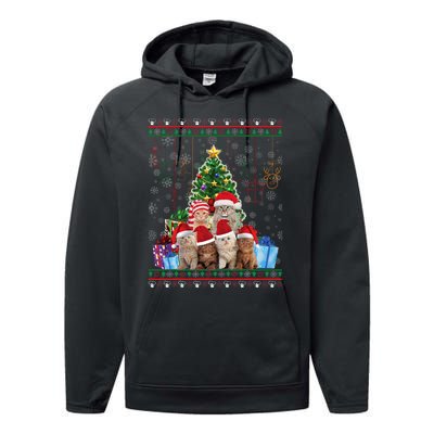 Cat Christmas Funny Ugly Merry Gift Performance Fleece Hoodie