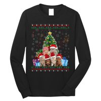 Cat Christmas Funny Ugly Merry Gift Long Sleeve Shirt