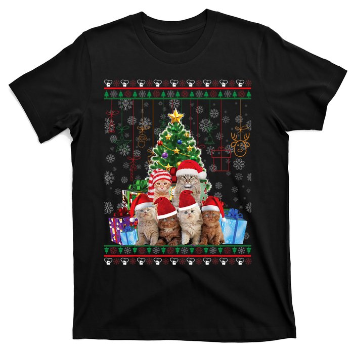 Cat Christmas Funny Ugly Merry Gift T-Shirt