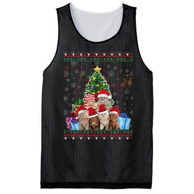 Cat Christmas Funny Ugly Merry Gift Mesh Reversible Basketball Jersey Tank